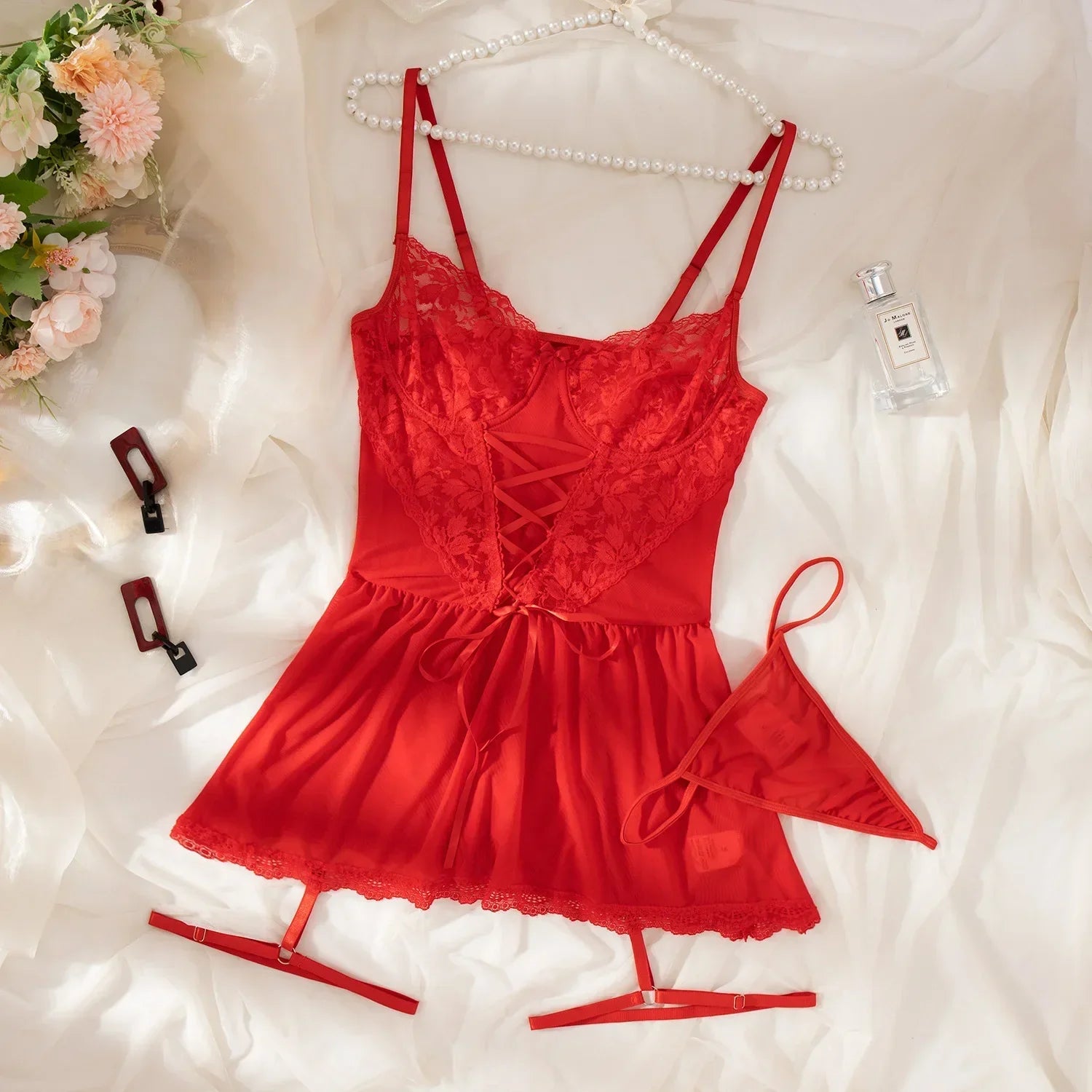 Nova Elegant Nightgown with Floral Pattern